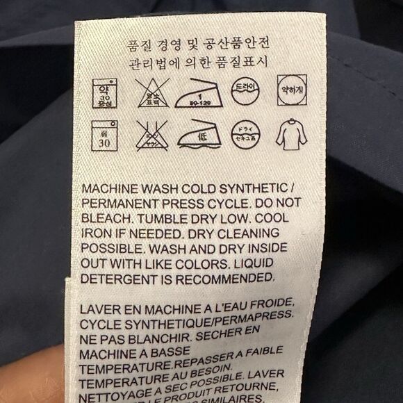 Levis Men Large Jacket Shirt Windbreaker Rain Pockets Blue New - Picture 6 of 8